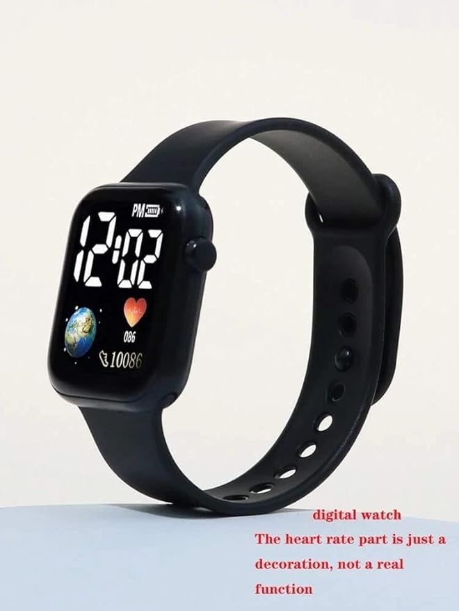 Acnos Luminous LED Display Fashionable Children's Digital Watches - Waterproof Sports Square Electronic Led Watch for Boy & Girl