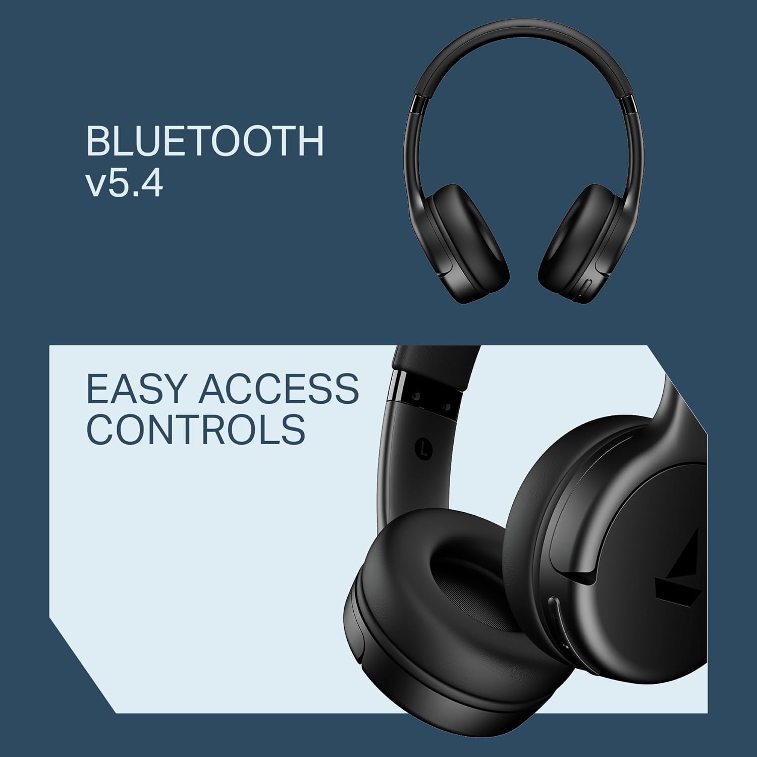 Boat Rockerz 411, Bluetooth Headphones, Wireless Over Ear an Headphone with Mic (Active Black)it connect to multiple devices.